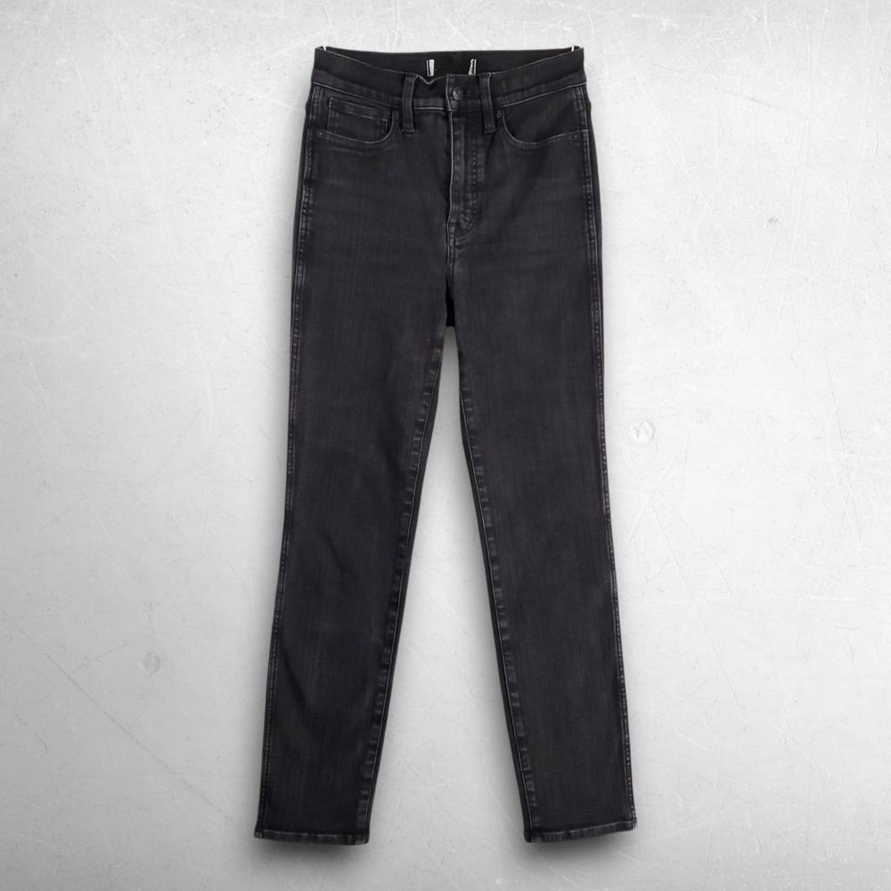 Madewell Stovepipe Jeans Women 26 Black Minimalist Capsule Streetwear Clean Girl